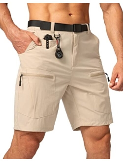 Men's Hiking Cargo Shorts Stretch Quick Dry Outdoor Tactical Shorts for Men with Multi Pocket for Fishing Casual