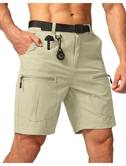 Men's Hiking Cargo Shorts Stretch Quick Dry Outdoor Tactical Shorts for Men with Multi Pocket for Fishing Casual