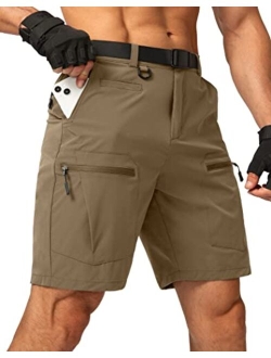 Men's Hiking Cargo Shorts Stretch Quick Dry Outdoor Tactical Shorts for Men with Multi Pocket for Fishing Casual