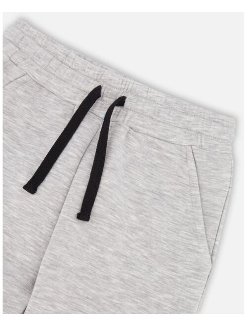 DEUX PAR DEUX Boy Neoprene Sweatpants With Cargo Pockets Light Grey Mix - Child