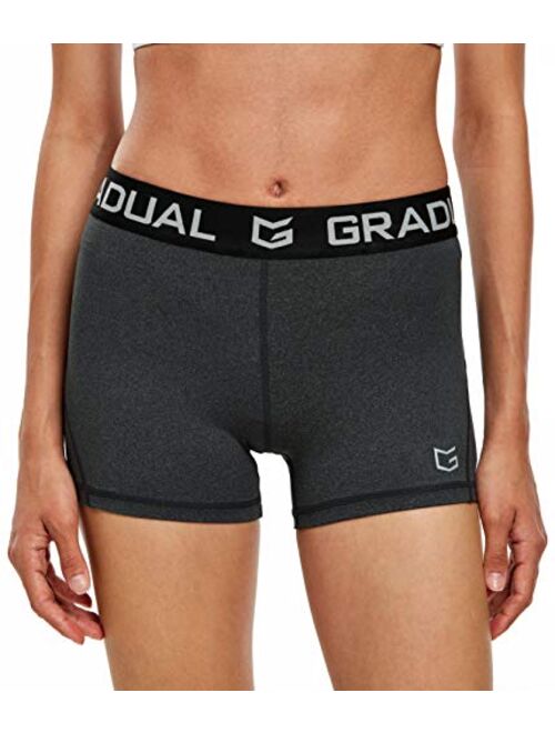 G Gradual Women's Spandex Compression Volleyball Shorts 3" /7" Workout Pro Shorts for Women