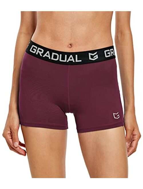 G Gradual Women's Spandex Compression Volleyball Shorts 3" /7" Workout Pro Shorts for Women