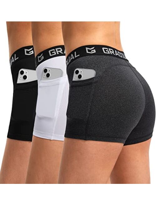 G Gradual Women's Spandex Compression Volleyball Shorts 3" /7" Workout Pro Shorts for Women