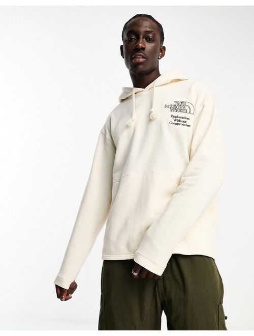 The North Face world back print hoodie in cream