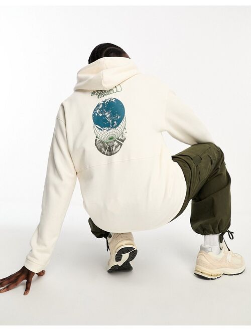 The North Face world back print hoodie in cream