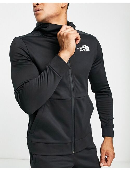 The North Face Training Mountain Athletics zip up fleece hoodie in black