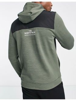 Training Mountain Athletics zip up fleece hoodie in green/black