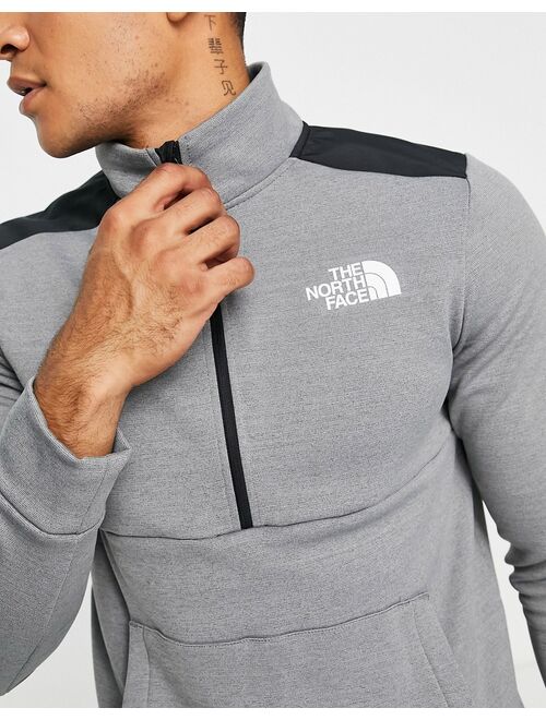 The North Face Training Mountain Athletics 1/4 zip sweatshirt in gray