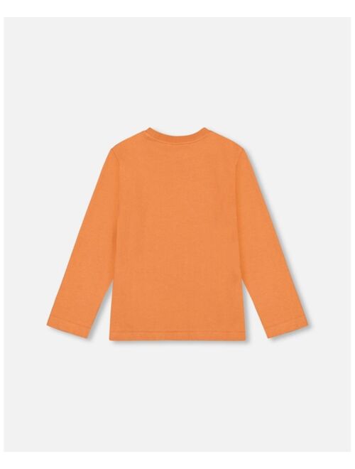 DEUX PAR DEUX Boy Jersey T-Shirt With Print Burnt Orange - Toddler|Child