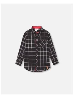 Boy Flannel Shirt Black Plaid - Toddler|Child