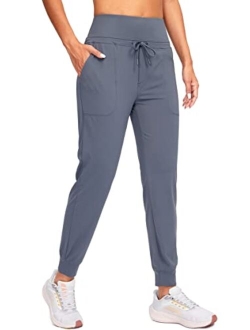 Women's Joggers High Waisted Athletic Sweatpants with Zipper Pockets Tapered Workout Lounge Pants for Women