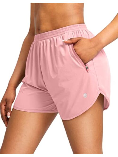 G Gradual Women's Running Shorts with Zipper Pockets Quick Dry Athletic Workout Gym 3" Shorts for Women with Comfy Liner