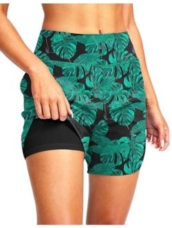 Women's 5" High Waisted Swim Board Shorts Quick Dry UPF 50  Swimming Beach Shorts for Women with Liner Pockets