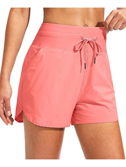 G Gradual Women's 3" High Waisted Swim Board Shorts with Pockets UPF 50+ Quick Dry Beach Bathing Shorts for Women with Liner