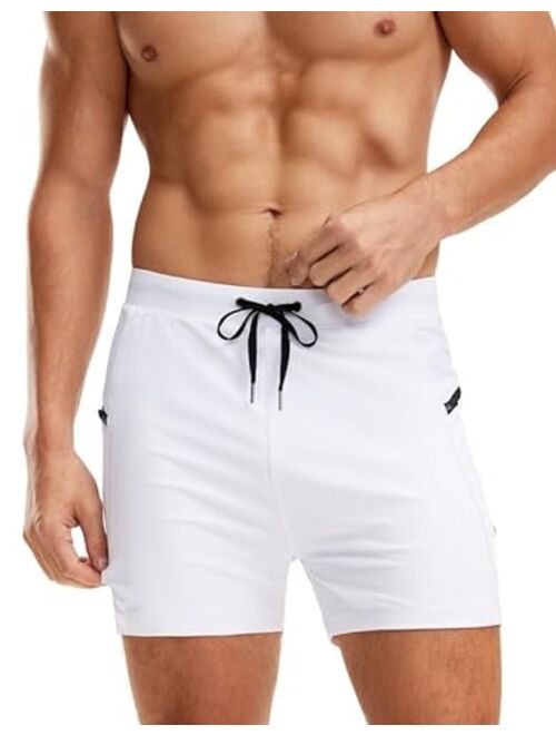 G Gradual Men's Swimsuit Trunks with Zipper Pockets Quick Dry Swimwear Bathing Suit Swim Briefs Board Shorts for Men