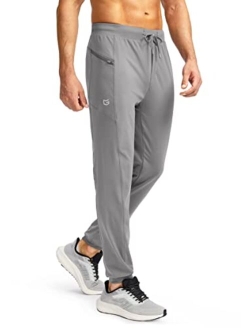 Men's Joggers with Zipper Pockets Stretch Tapered Sweatpants Athletic Pants for Men Workout Running Gym