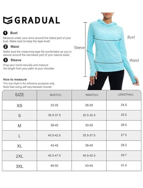 G Gradual Women's UPF 50+ Sun Protection Shirt Long Sleeve Lightweight Hoodie UV Shirts for Women Hiking Fishing Outdoor