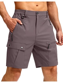 Men's Hiking Cargo Shorts with Zipper Pockets Lightweight Stretch Outdoor Tactical Shorts for Men Golf Fishing