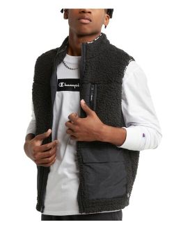 Men's Cozy Standard-Fit Mixed-Media Plush Fleece Vest