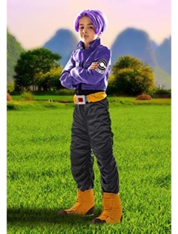 Kid's Dragon Ball Z Trunks Costume, Saiyan Anime Halloween Costume with Purple Wig