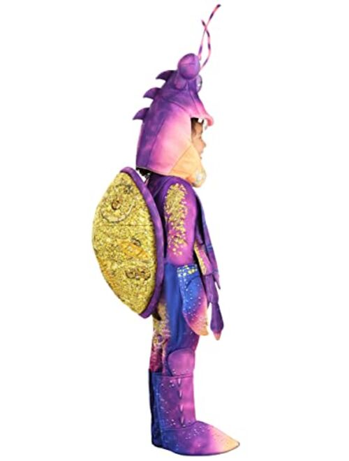 Fun Costumes Disney's Moana Tamatoa Costume Kids, Purple Giant Crab Jumpsuit with Tunic and Hood Halloween Costume