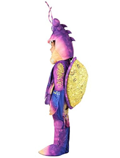 Fun Costumes Disney's Moana Tamatoa Costume Kids, Purple Giant Crab Jumpsuit with Tunic and Hood Halloween Costume