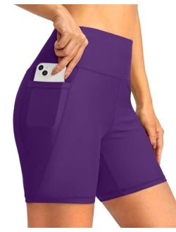 Women's 6" High Waisted Swim Board Shorts Tummy Control Quick Dry Bathing Bottoms for Women with Panty Pockets