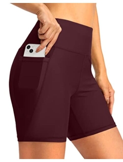 Women's 6" High Waisted Swim Board Shorts Tummy Control Quick Dry Bathing Bottoms for Women with Panty Pockets