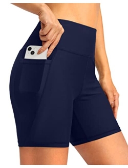 Women's 6" High Waisted Swim Board Shorts Tummy Control Quick Dry Bathing Bottoms for Women with Panty Pockets