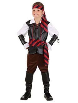 Kid's Buccaneer Budget Pirate Costume for Boys, For Adventurous Pirate Theme Parties, Cosplay & Halloween
