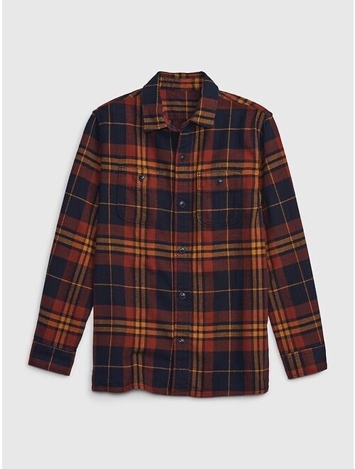 Gap Kids 100% Organic Cotton Flannel Shirt