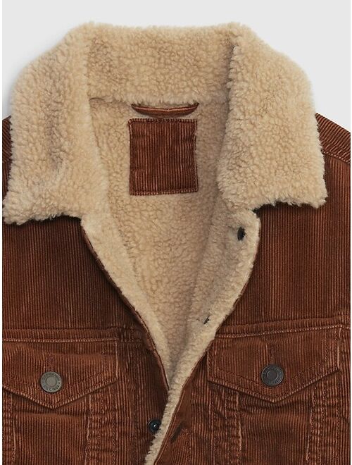 Gap Kids Sherpa-Lined Corduroy Icon Jacket with Washwell