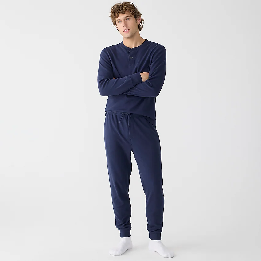 Heritage brushed rib-knit jogger pant