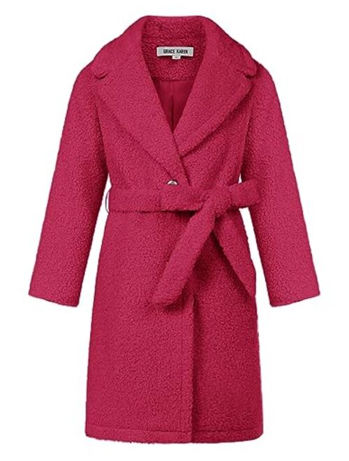 GRACE KARIN Girls Cute Dress Coat Girls Warm Winter Coat for 5-12Y