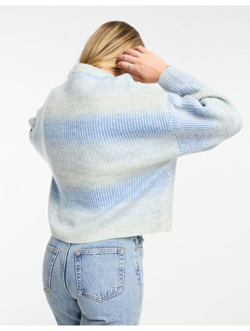 Pull&Bear soft touch knit sweater in blue ombre