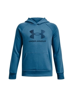 Big Boys UA Rival Fleece Big Logo Print Fill Hoodie