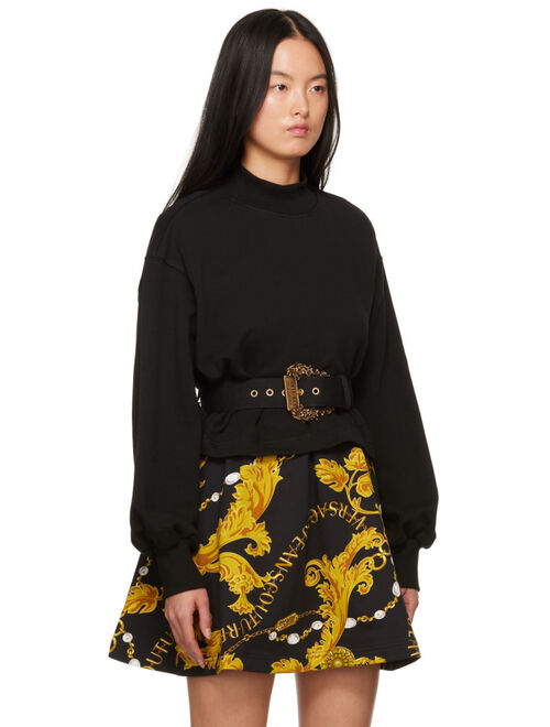 VERSACE JEANS COUTURE Black Belted Sweatshirt