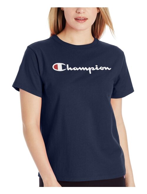 CHAMPION Women's Cotton Classic Crewneck Logo T-Shirt