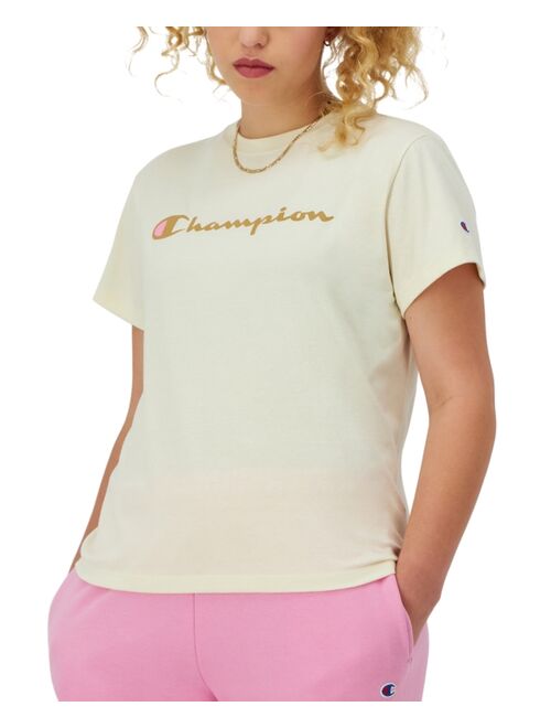 CHAMPION Women's Cotton Classic Crewneck Logo T-Shirt