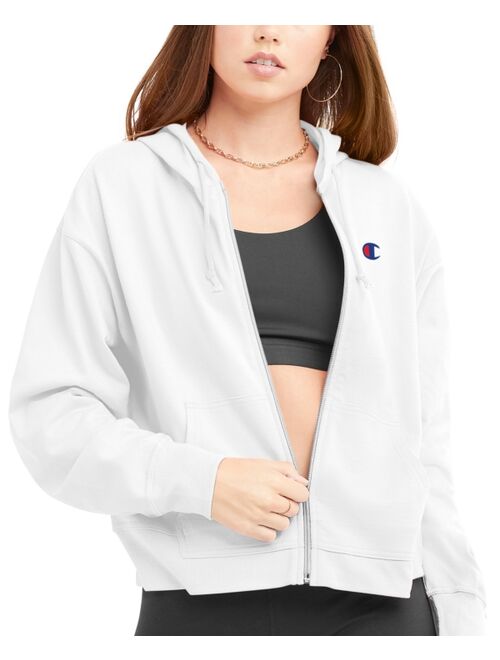 CHAMPION Women's Long-Sleeve Zip-Front T-Shirt Hoodie