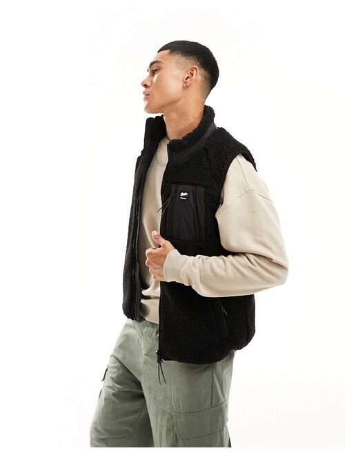 Pull&Bear utility borg vest in black