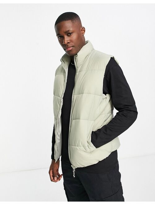 Pull&Bear puffer vest in light green