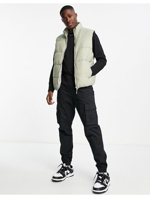 Pull&Bear puffer vest in light green