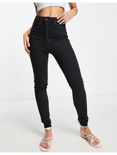 Pull&Bear skinny high rise jeans in black