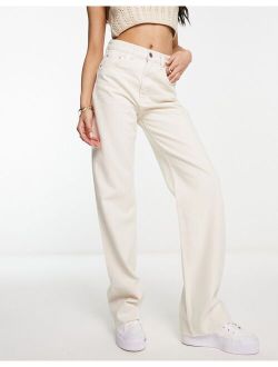 wide leg jeans in ecru