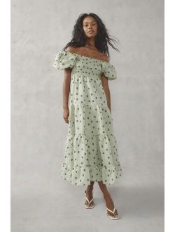 Pompano Floral Jacquard Midi Dress