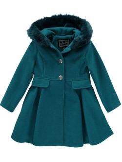 S ROTHSCHILD & CO Big Girls Hooded Faux Fur Trim Coat