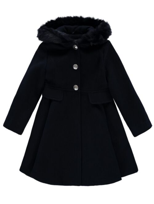 S ROTHSCHILD & CO Big Girls Hooded Faux Fur Trim Coat