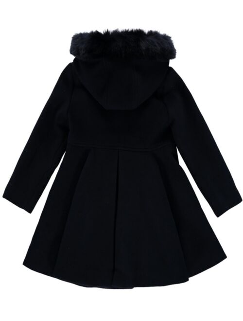 S ROTHSCHILD & CO Big Girls Hooded Faux Fur Trim Coat