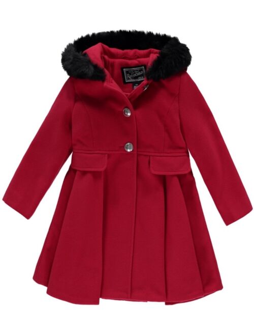 S ROTHSCHILD & CO Big Girls Hooded Faux Fur Trim Coat